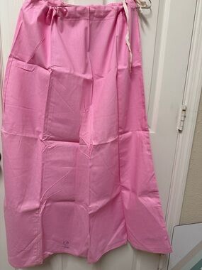 Brand New Pink cotton saree Skirt with Drawstring Waist Dress bottom